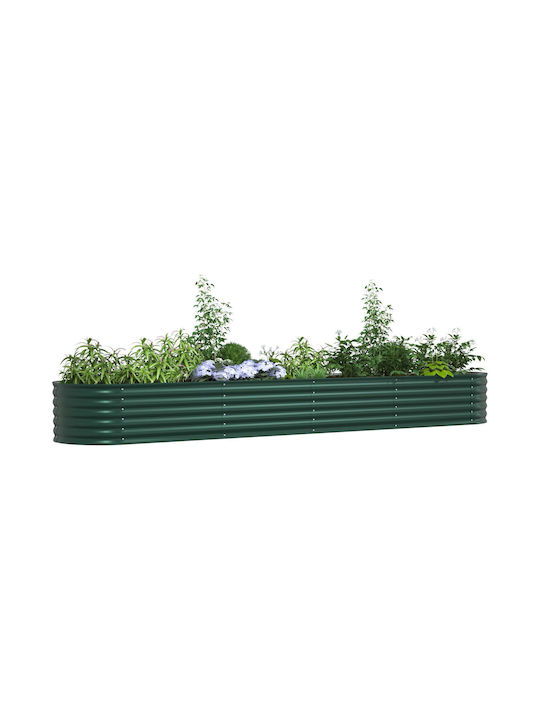 vidaXL Garden Pot Metallic Green 400x80x44cm.