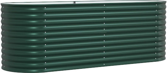 vidaXL Градински Саксия Метал Зелен 240x80x81см.