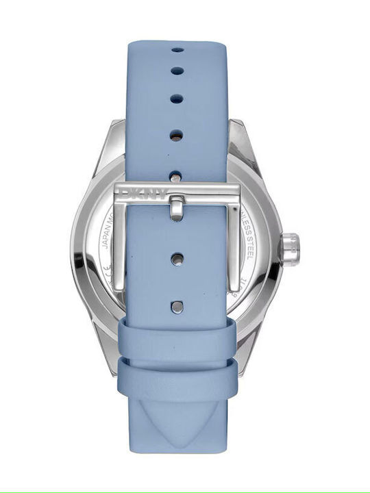 DKNY Women's Watch with Light Blue Leather Strap