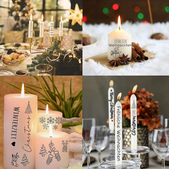 Christmas Candle Sticker Set In German