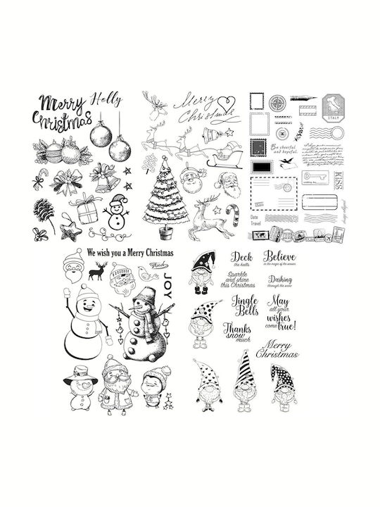 DIY-Weihnachts-Silikonstempel-Set 5 Bögen
