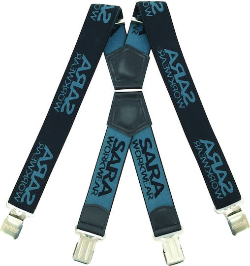 Ελαστικές Τιράντες Εργασίας Sara Workwear Black Petrol