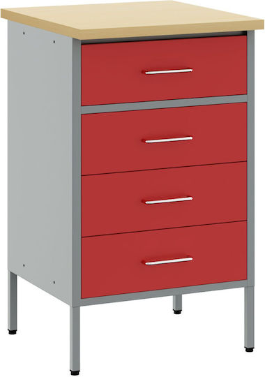 Laboratory Cabinet Red 50x55x85 cm Steel Red 4103461