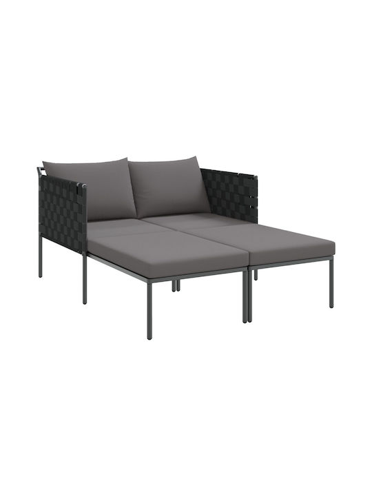 Ξαπλώστρα Διπλή Μεταλλική με Μαξιλάρι 115x153x69.5εκ.