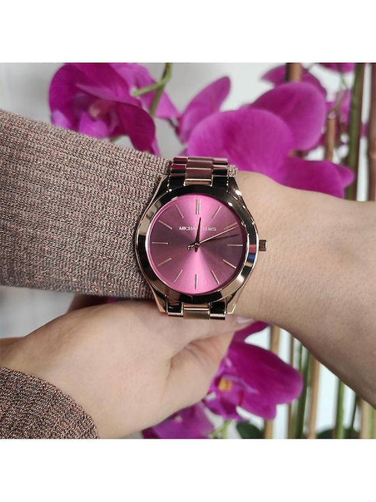 Michael Kors Runway Ρολόι Μπαταρίας με Μεταλλικό Μπρασελέ