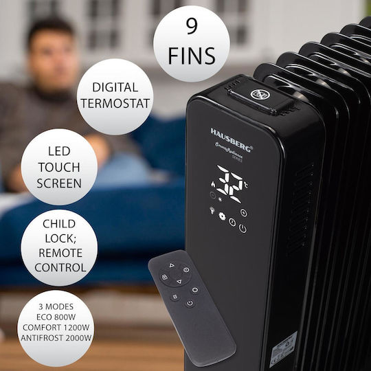 Hausberg Radiator cu ulei cu 9 Elemente 2000W
