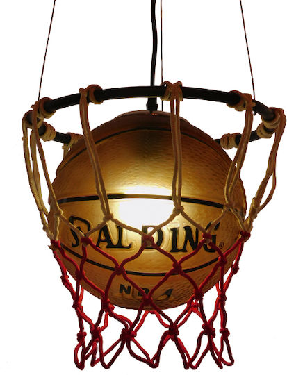 GloboStar Spalding NBA Μονόφωτο Παιδικό Φωτιστικό Κρεμαστό από Μέταλλο με Υποδοχή E27 32x58cm