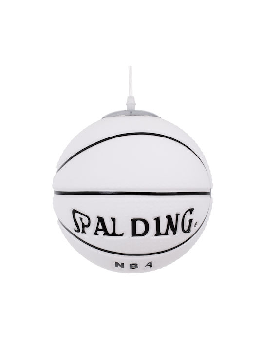 GloboStar Kids Glass Single Ceiling Light E27 Spalding Nba White 25x25cm