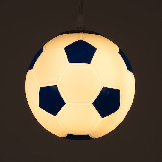 GloboStar Football Einfaches Licht Kinderdeckenleuchte Deckenleuchte mit Fassung E27 White/Blue 15x18cm