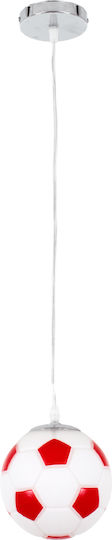 GloboStar Football Einfaches Licht Kinderdeckenleuchte Deckenleuchte mit Fassung E27 White/Red 15x18cm