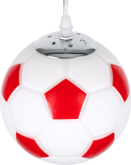 GloboStar Football Einfaches Licht Kinderdeckenleuchte Deckenleuchte mit Fassung E27 White/Red 15x18cm
