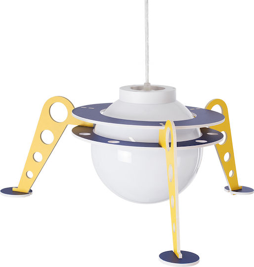 GloboStar Raumschiff-UFO Einfaches Licht Kinderdeckenleuchte Deckenleuchte mit Fassung E27 Gelb 58x24cm