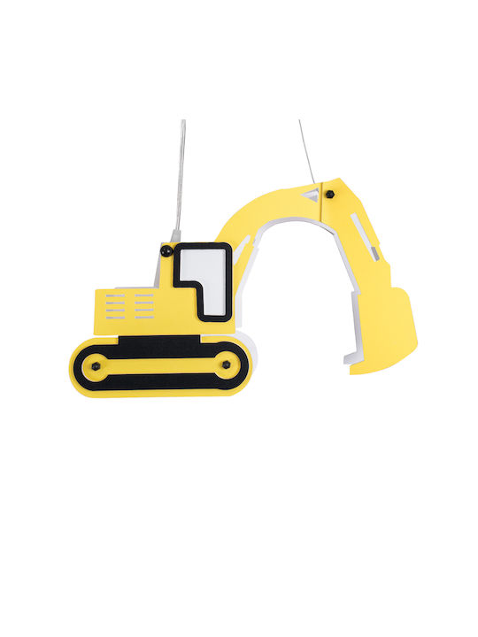 GloboStar Kids Plastic Single Ceiling Light E27 Excavator Yellow 45x27cm