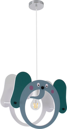 GloboStar Elephant Einfaches Licht Kinderdeckenleuchte Deckenleuchte mit Fassung E27 Grün 37.7x31.5cm