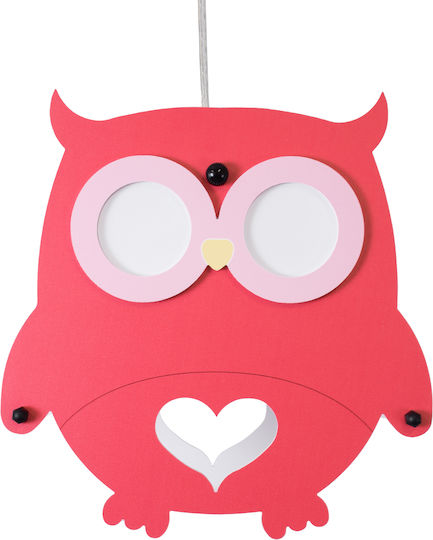 GloboStar Eule Einfaches Licht Kinderdeckenleuchte Deckenleuchte mit Fassung E27 Rot 29.5x30.5cm