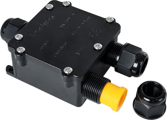 GloboStar Surface Mounted Electrical Box Branching Watertight IP68 in Black Color