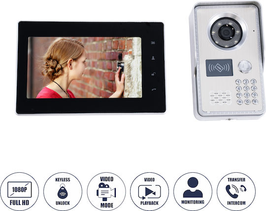 GloboStar Wireless Video Intercom Set Wi-Fi Silver