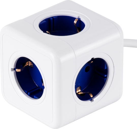GloboStar PowerCube 5 Θέσεων με Καλώδιο 1.5m