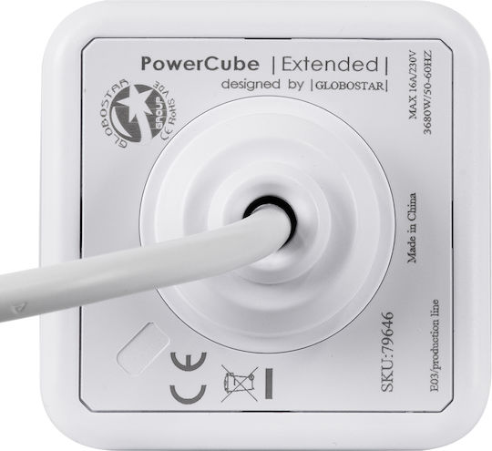 GloboStar PowerCube 5 Θέσεων με Καλώδιο 1.5m