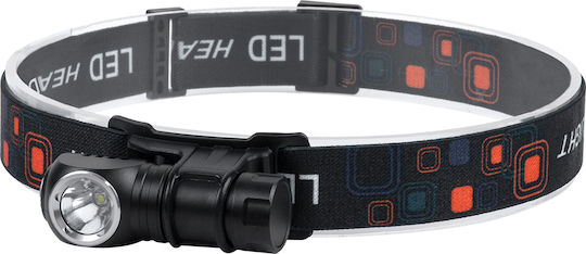 GloboStar Rechargeable Headlamp LED IP54 with Maximum Brightness 1000lm Black