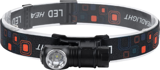 GloboStar Rechargeable Headlamp LED IP54 with Maximum Brightness 1000lm Black