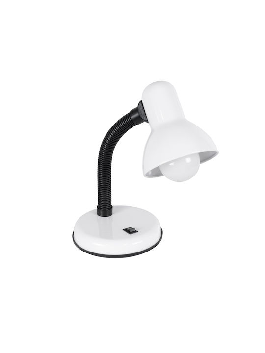 GloboStar Student Office Lamp with Flexible Arm for Socket E27 14x32cm in White Color