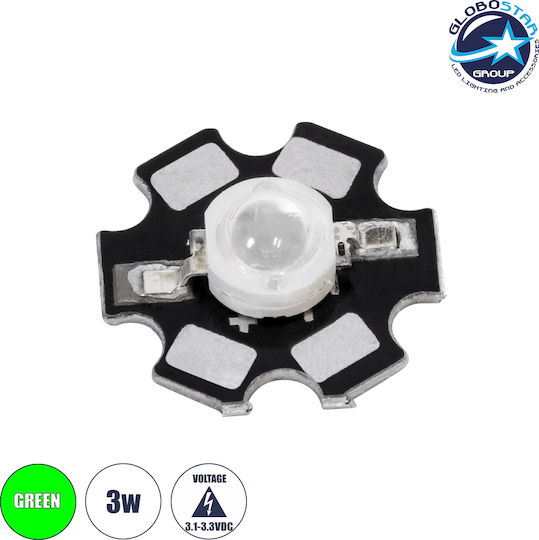 GloboStar LED 3.2V 3W Πράσινο 1τμχ 73750