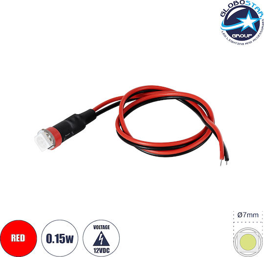 GloboStar LED 12V 0.15W Κόκκινο Υψηλής Ισχύος SMD LED - Φ0.7 x Υ2.3cm - Dimmable 1τμχ 81485