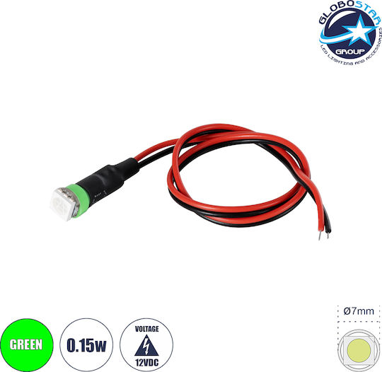 GloboStar LED 12V 0.15W Πράσινο SMD-LED 81486 Υψηλής Ισχύος SMD LED - Φ0.7 x Υ2.3cm - Dimmable 1τμχ 81486