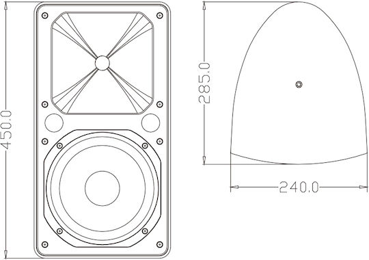 GloboStar Fdb Παθητικό Επιτοίχιο Ηχείο 150W (Τεμάχιο) 28.5x24x45εκ. Λευκό