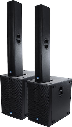 GloboStar 98027-98028-SET Ζεύγος Αυτοενισχυόμενων Ηχείων PA 1200W με Woofer 18"