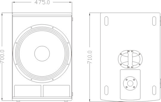 GloboStar 98028 Powered Pair Subwoofer PA 600W 18" 71x70x47.5cm.