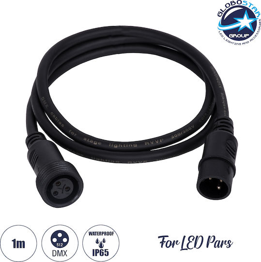 GloboStar Кабел XLR мъжки - XLR женски Черен 1м 51171
