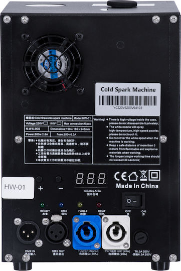 GloboStar Sirens Μηχανή Sparks LED 600W με Ασύρματο Χειριστήριο και Δυνατότητα Σύνδεσης με Κονσόλα Φωτισμού