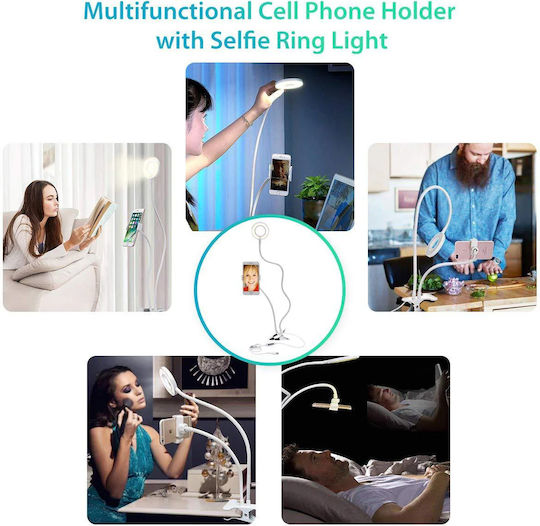 GloboStar Ring Light 9cm 3000 - 6000K with Desktop Stand/Mount Stand and Mobile Holder