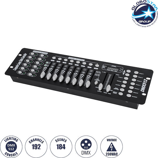GloboStar DMX Controller Lighting Console with 192 Control Channels / 10 XLR Inputs