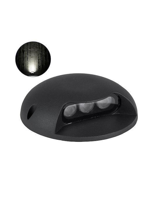 GloboStar Stepluna Outdoor Floor Lamp LED Wall Washer 3W with Natural White Light IP65 Black