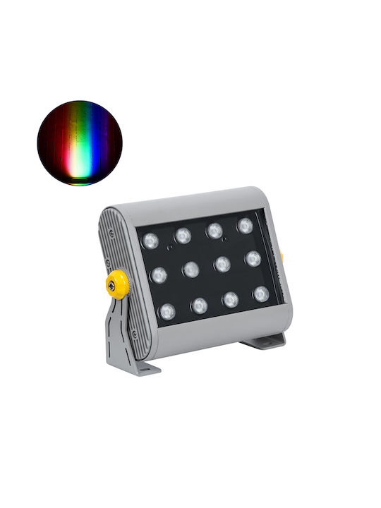 GloboStar Flood-Hena Външна Стояща Лампа LED Стенна Пералня 24W RGB IP65 Сребрист