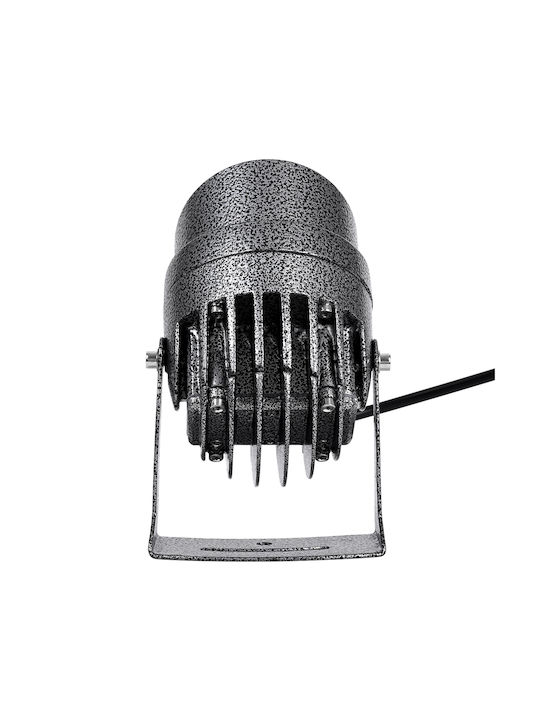 GloboStar Φωτιστικό Προβολάκι LED Εξωτερικού Χώρου 16W με Θερμό Λευκό Φως IP65 Ασημί