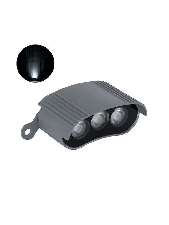GloboStar Treelightzina Außenstehlampe LED Wall Washer 3W mit Natürliches Weiß Licht IP65 Graue