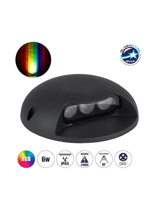 GloboStar Stepluna Outdoor Floor Lamp LED Wall Washer 6W RGB IP65 Black