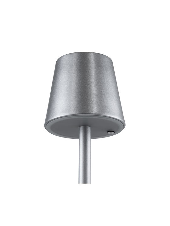GloboStar Nega Outdoor Floor Lamp LED for Exterior Space 2.2W with Warm White Light IP44 Silver