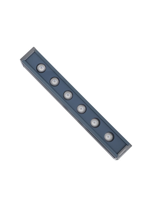 GloboStar Außenstehlampe LED Wall Washer 6W mit Blauer Farbe IP65 Grau