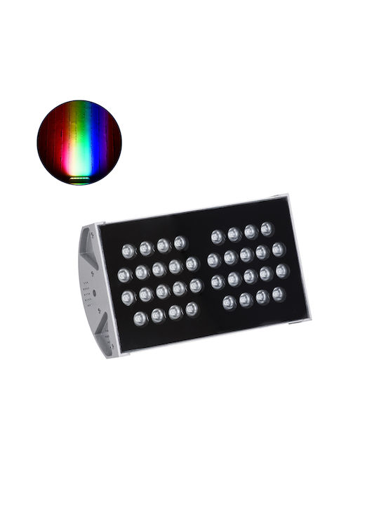 GloboStar Flood-Tena Outdoor Floor Lamp LED Wall Washer 72W RGBW IP65 Silver