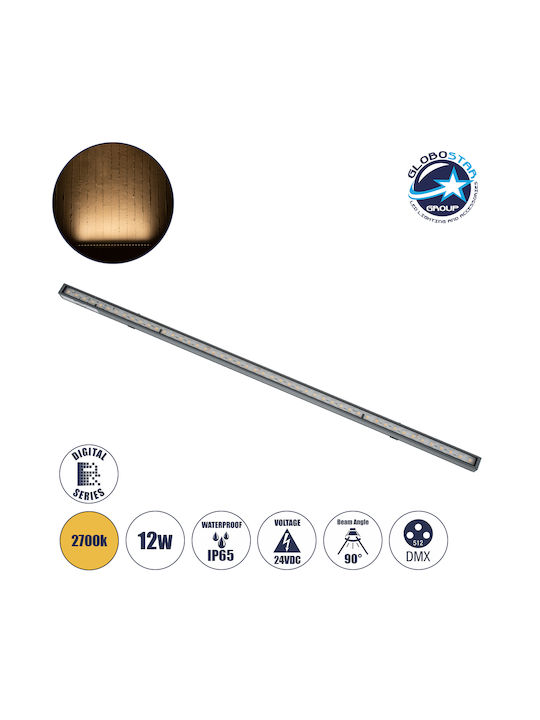 GloboStar Digi-Bar Outdoor LED Wall Washer 12W With Warm White Light IP65 Silver
