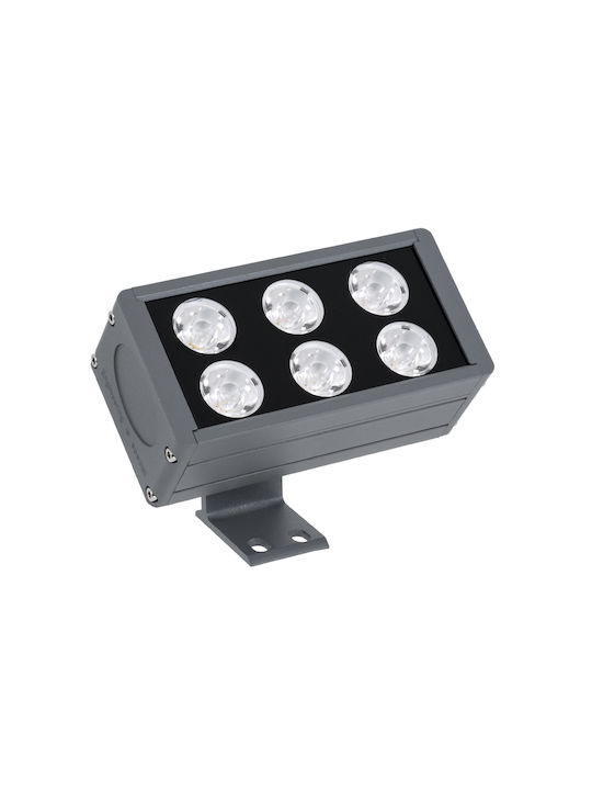 GloboStar Flood-Dany Lampă De Podea Pentru Exterior LED Mașină De Spălat Pe Perete 24W Cu Lumină Alb Cald IP65 Gri