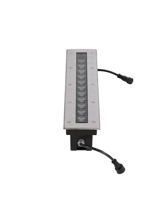 GloboStar Mina Outdoor Floor Lamp LED Wall Washer 12W RGBW IP68 Silver