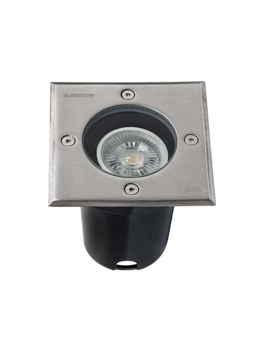 GloboStar Spot Floor Lamp 40W IP68 for GU10 Light Bulb Base Silver