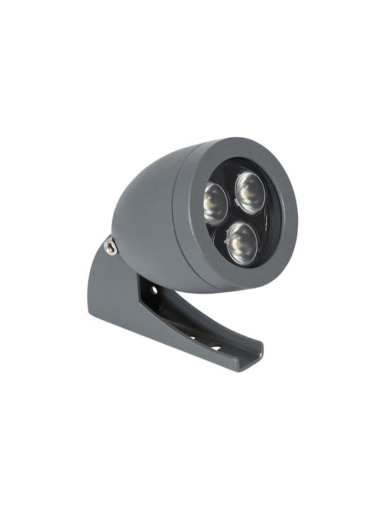 GloboStar Treelight Treespo Außenstehlampe Projektor LED Für Außenbereich 6W Mit Natürliches Weiß Licht IP67 Grau