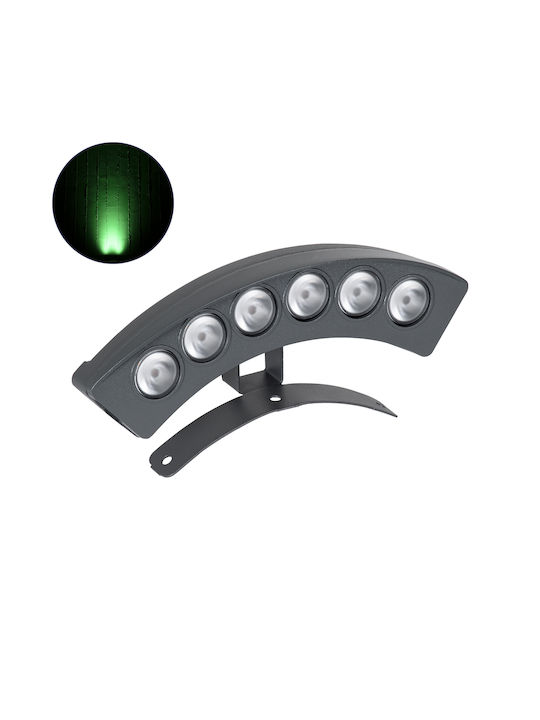 GloboStar Treelight Pflanz Außenstehlampe LED Wall Washer 6W mit Grünem Licht IP67 Graue